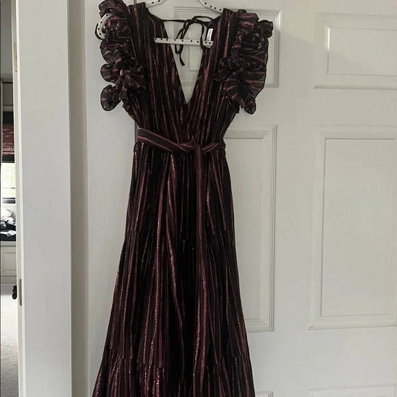 white christmas dresses Lisa Maxi Dress, in Chocolate Luxe Satin, Size: Large | Show Me Your Mumu main image 1